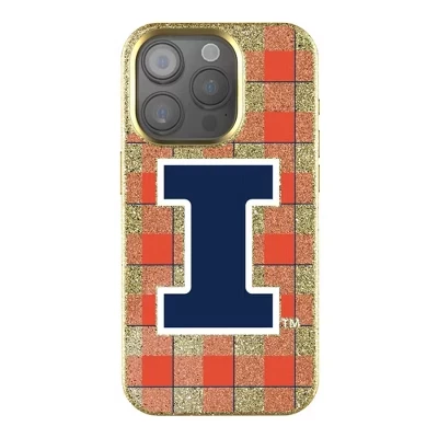 Чехол для мобильного телефона NCAA Big Ten Universities в клетку с золотыми украшениями для Apple iPhone illinois fighting illinini