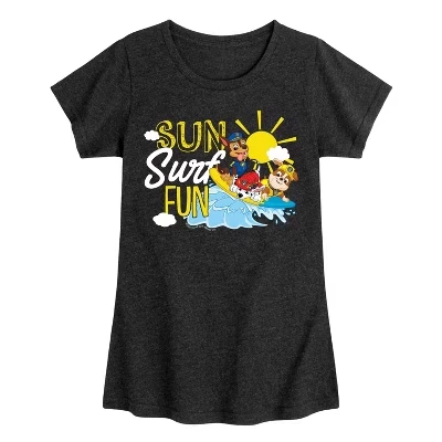 Детская футболка Paw Patrol Sun Surf Fun, черный меланж