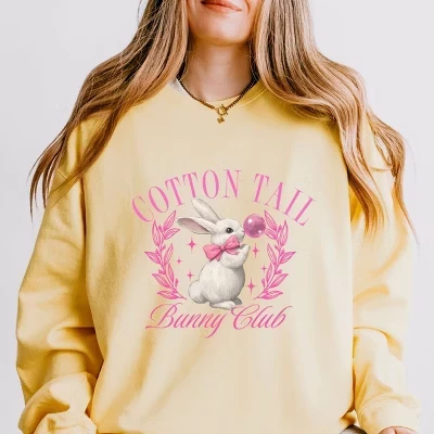 Cotton Tail Bunny Club Bubblegum - Женская легкая одежда, окрашенная в цвет свитшота butter