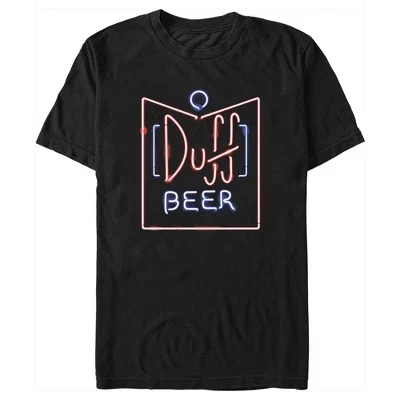 Мужская футболка с неоновой вывеской Duff Beer, черная