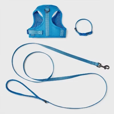 Комплект ошейников и поводков для собак Comfort Walk - ™ 3шт синий