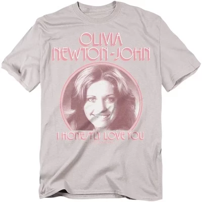 Мужская футболка Olivia Newtonjohn I Honestly Love You серебристого цвета