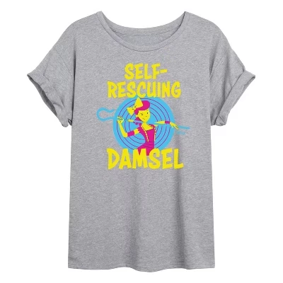 Женская футболка Disney Self Rescuing Damsel, серая
