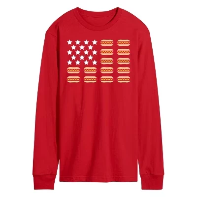 Мужская футболка Instant Message с принтом Hot Dog American Flag, красная