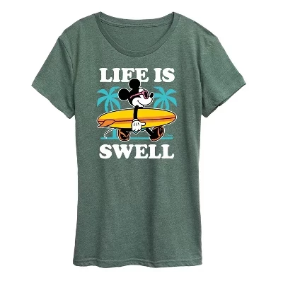Женская футболка Life Is Swell с коротким рукавом и рисунком heather juniper
