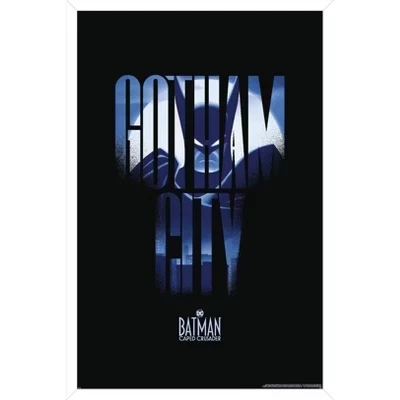 DC Batman: Крестоносец в плаще - Готэм Сити, Настенный плакат в рамке, белый