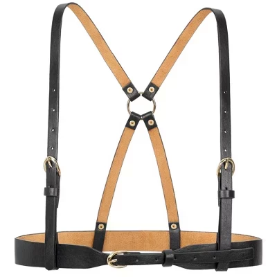 Женский панк-поясной кожаный ремень Body Harness Готические широкие ремни 1шт черный