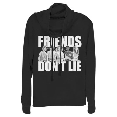 Женский свитшот Stranger Things Friends Don't Lie, черный