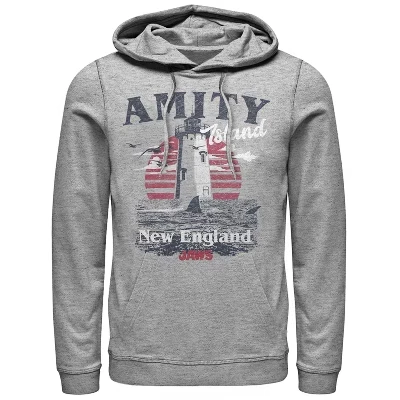 Мужское худи Jaws Amity Island, серый меланж