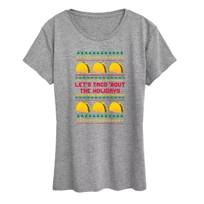 Женская футболка с коротким рукавом Lets Taco Bout The Holidays с графическим рисунком