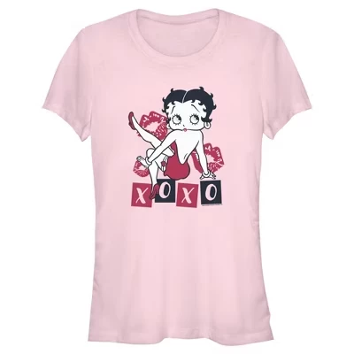 Женская футболка Betty Boop XOXO Kisses, розовая