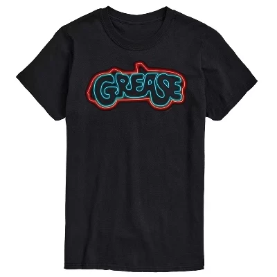 Мужская футболка Grease, неоновый логотип, черная