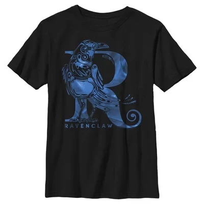 Футболка с логотипом Ravenclaw R для мальчика, черная