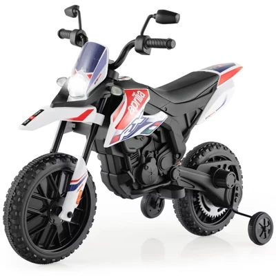 Детский электромотоцикл Costway Aprilia 12 В, белый