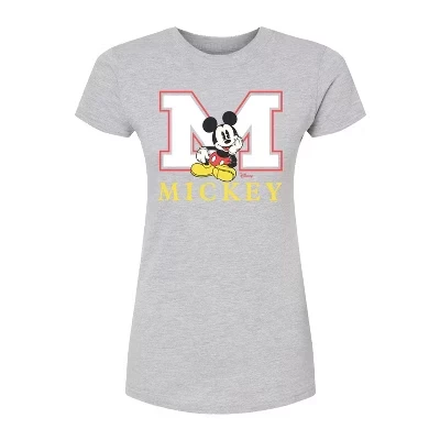 Женская приталенная футболка Disney с Микки, серая