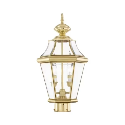 Фонарь Livex Lighting Georgetown 2 на столб, полированная латунь