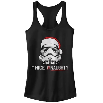 Женская рождественская майка-штурмовик для юниоров Naughty List Racerback черного цвета