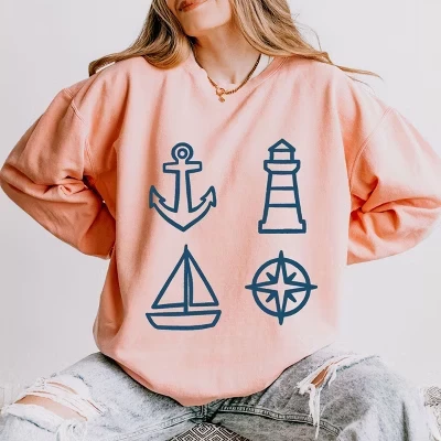 Лодочный компас Anchor Lighthouse - женская легкая одежда, окрашенная в персиковый цвет