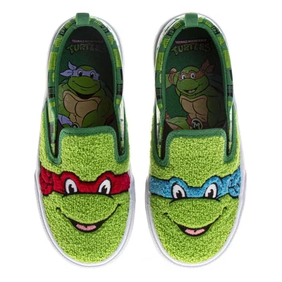 Boys Slip-On Canvas Character Sneakers - Spider-Man, Sonic & TMNT (Big Kid) green