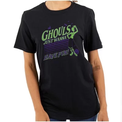 Olive Oyl Ghouls Just Wanna Have Fun Женские футболки с графическим принтом Brisco Brands черные