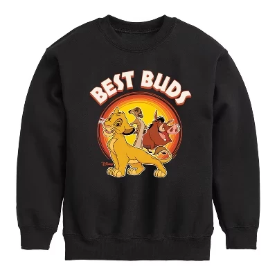 Флисовая толстовка с длинными рукавами и рисунком Симбы, Пумбы и Тимона Best Buds, черная