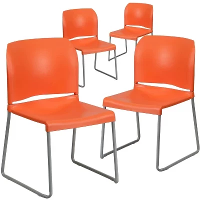Набор из 4 стульев Flash Furniture HERCULES, оранжевые
