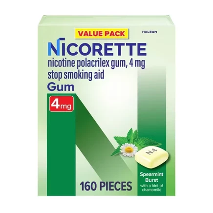 Жевательная никотиновая резинка Nicorette 4 мг, со вкусом мяты, 160 шт