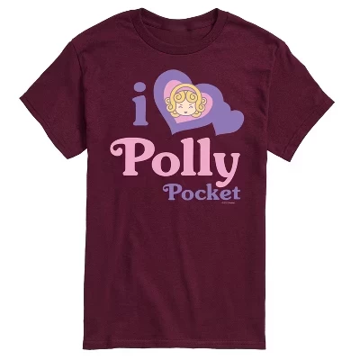 Мужская футболка Polly Pocket I Love Polly, бордовая