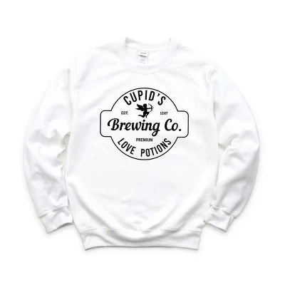 Женская толстовка с рисунком Cupid Brewing Co белого цвета