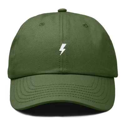 Лил Болт Вышитая хлопчатобумажная летняя уличная бейсболка Dad Hat мужская оливковая