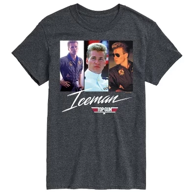 Мужская футболка Top Gun Iceman, меланжево-серая