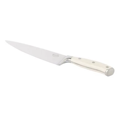 Кухонный нож Sur La Table Kitchen Essential из немецкой кованой стали Full Tang для шеф-повара, 8-дюймовое лезвие из нержавеющей стали cream