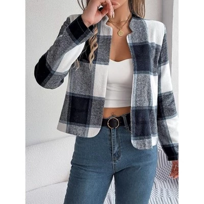 Женский пиджак Yesfashion в клетку, синий