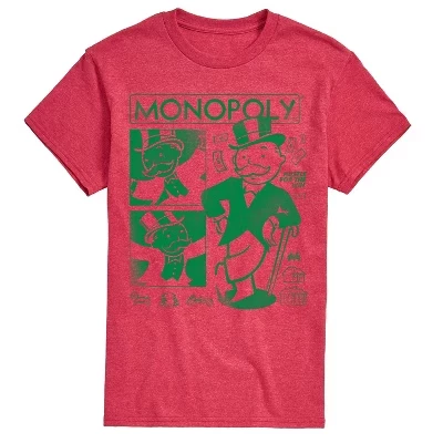 Мужская футболка Monopoly Zine с принтом, красный меланж