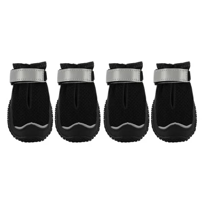 Ботинки для собак Unique Bargains дышащие 4 шт., черные