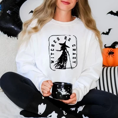 Прямоугольная толстовка Witches Be Crazy белая