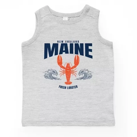 Maine Fresh Lobster Waves - Молодежная майка heather grey