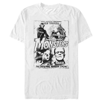 Мужская футболка Universal Monsters Original Monster Flicks от Universal Monsters, белая