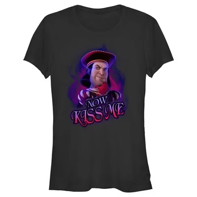 Женская футболка Junior's Lord Farquaad Now Kiss Me черного цвета