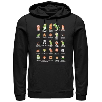 Мужская толстовка с капюшоном Super Mario Bros Character Guide черный