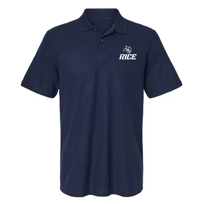 Мужское поло NCAA Rice University с вышитым логотипом, синее