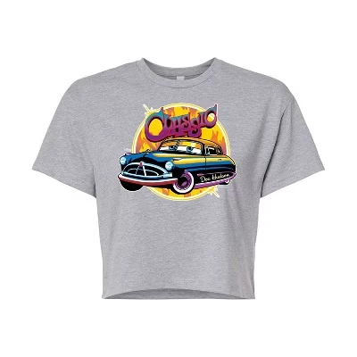 Женская классическая укороченная футболка с графическим принтом Doc Hudson Car Show Ready