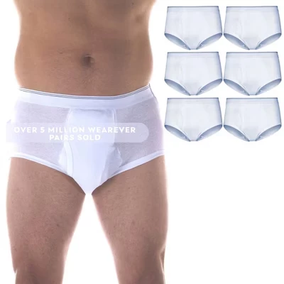 Мужские трусы от недержания мочи Super Absorbency белого цвета, 6 упаковок