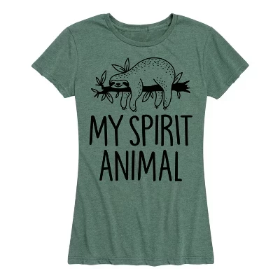Женская футболка с коротким рукавом heather juniper с изображением животных-ленивцев My Spirit Animal