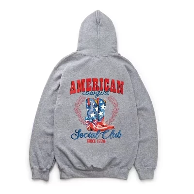 Толстовка American Cowgirl Social Club с капюшоном графитового цвета спереди и сзади