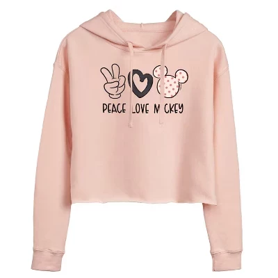 Женское укороченное худи Disney Peace Love Mickey, синее