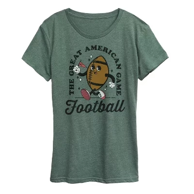 Женская футболка Instant Message Football Mascot, зеленая
