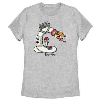 Женская футболка Rick and Morty Space Snake, меланжевая