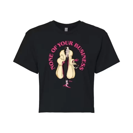 Women's -  - None Of Ur Business Cropped Graphic T-Shirt black