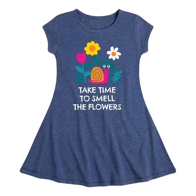 Платье с графическим принтом Smell The Flowers Snail Fit & Flair с короткими рукавами-каплями